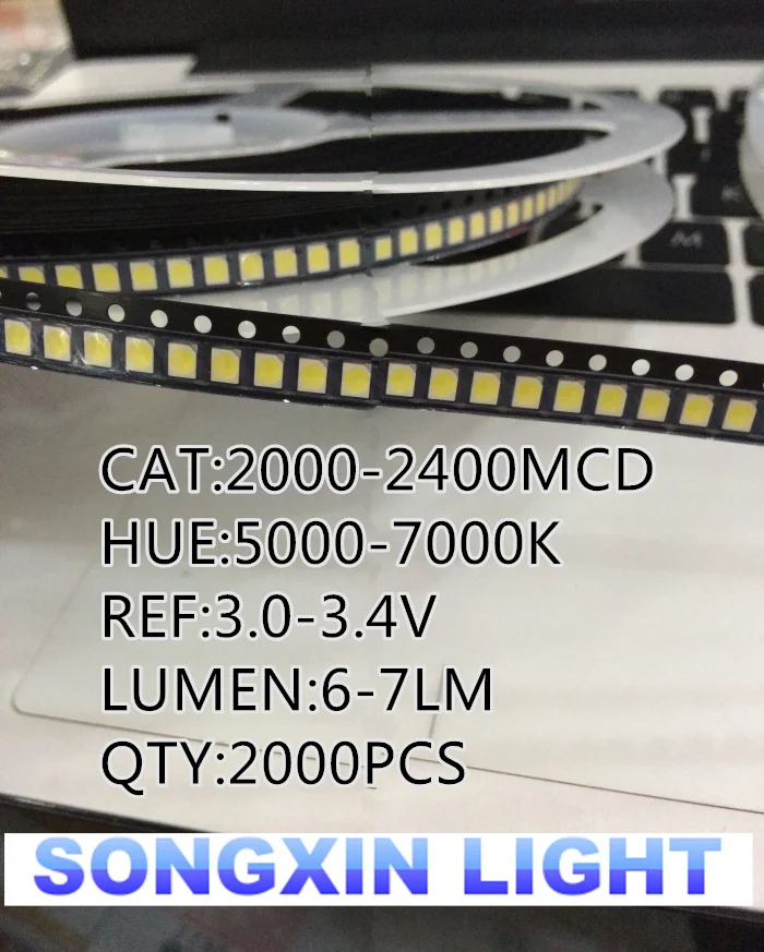 1000 шт./лот 1210 Белый 3528 SMD светодиодный яркий белый светоизлучающие диоды 5000 7000k 6 7lm