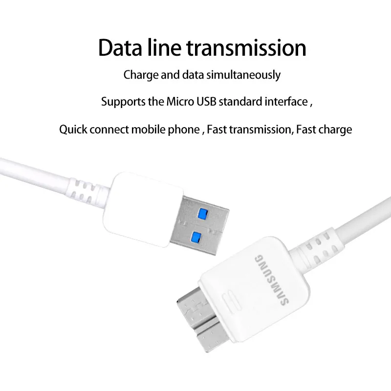 Micro USB 3,0 кабель для быстрой синхронизации данных, зарядное устройство для samsung Galaxy S5 SM-G900H Note3 N9006 N9005 N900 N9009 N9008 3200 мАч