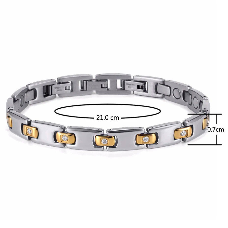 RainSo Дамы Серебряные Камни магнитный браслет 2019 для женщин здоровья Исцеление