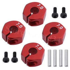 4 шт., алюминиевые ступицы с шестигранным колесом 7,0 дюйма, 12 мм, с винтами-штифтами для автомобилей с дистанционным управлением, грузовиков, багги, HSP, HPI, Tamiya, Traxxas