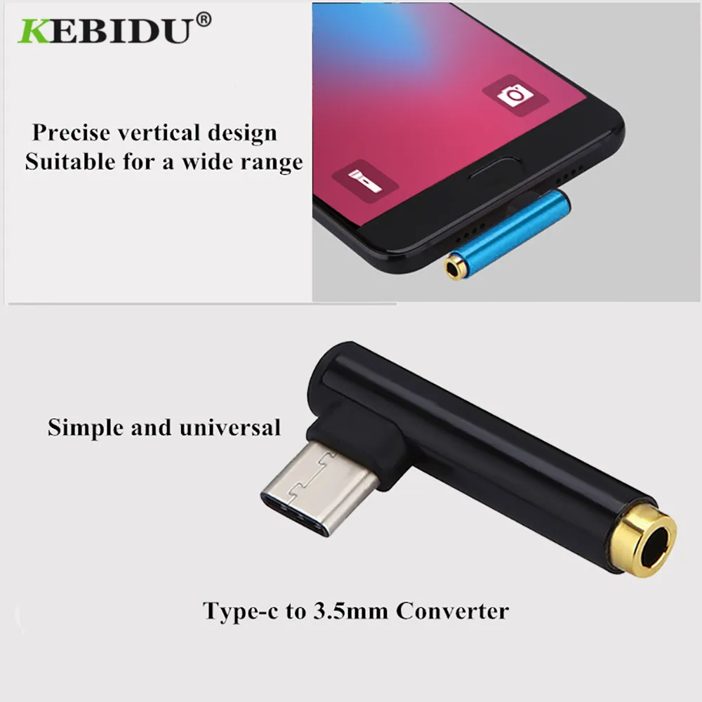 Переходник для наушников KEBIDU 2 в 1 с разъемом Type C на 3 5 мм адаптер Usb зарядное