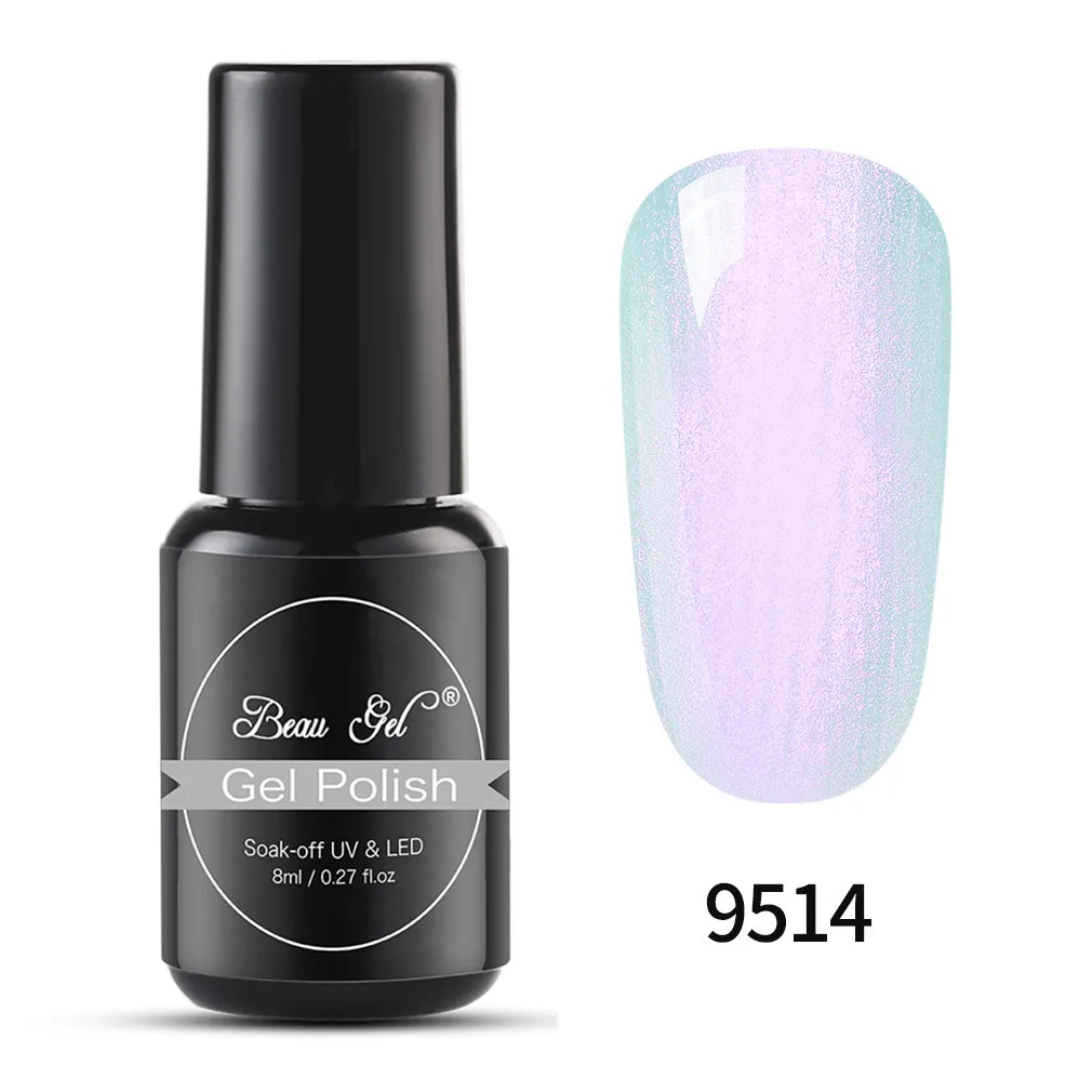 BKJ9514 Beau Gel 8ml Shell Mermaid UV Gel Varnish Pearl Shell UV LED Gel Polish Semi Permanent Hybrid Varnish Soak Off Gel Nail Polish - Цвет: BKJ9514