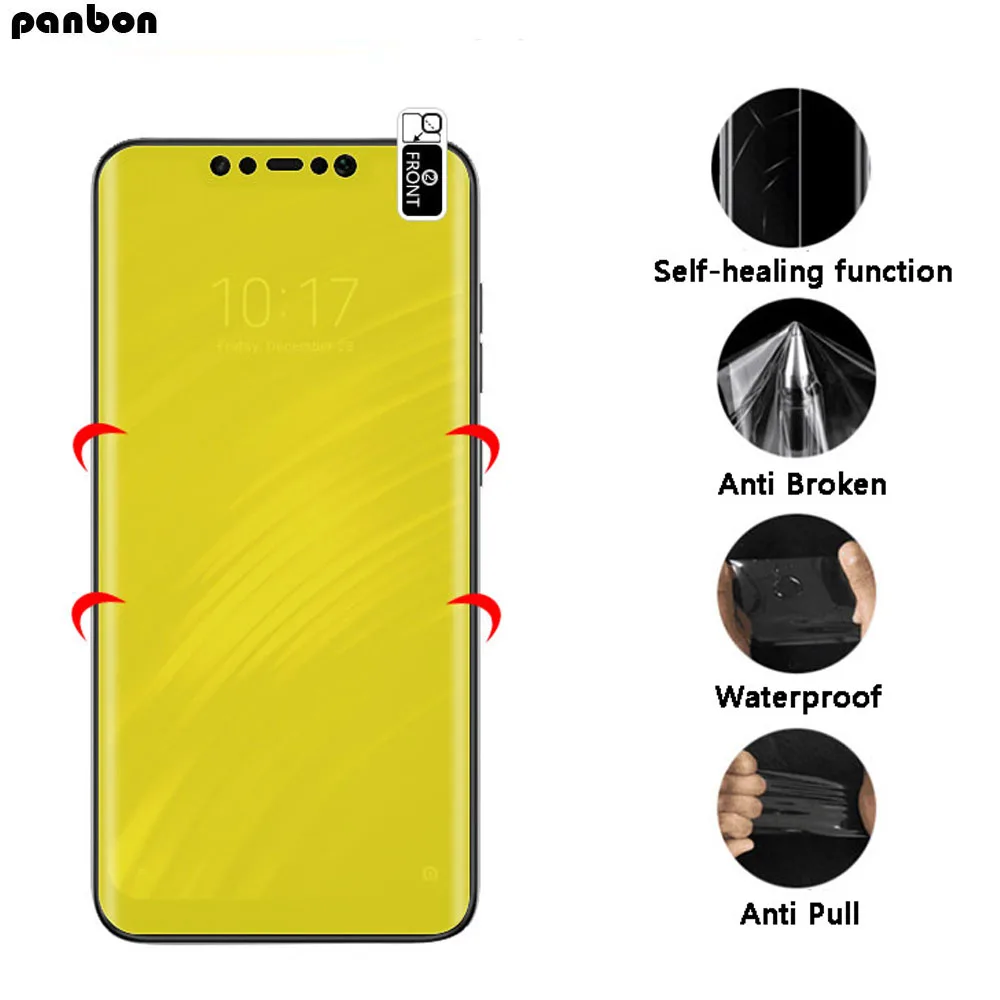 Прозрачный чехол из ТПУ для xiaomi redmi Note 7 6 Pro 5 Plus + гидрогелевый с полным покрытием
