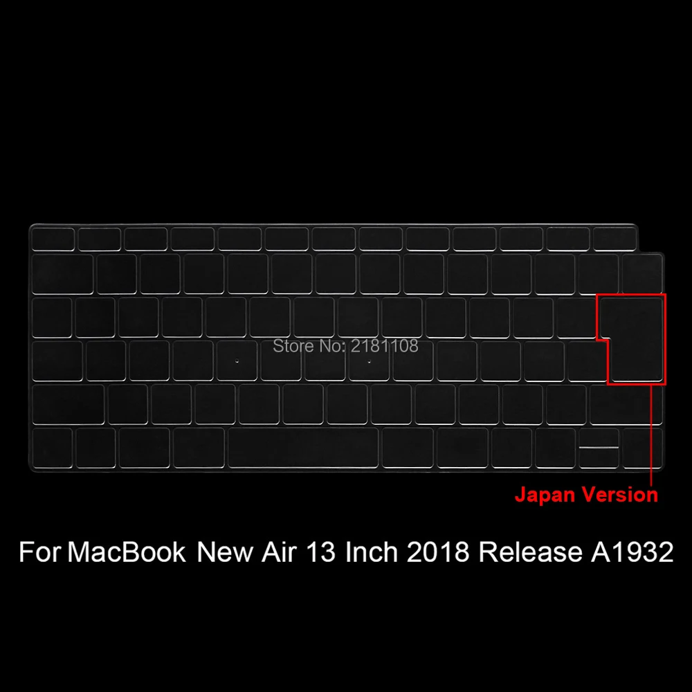 ТПУ Прозрачная клавиатура кожа силиконовый защитный чехол для Macbook Air 13," A1932(выпуск) США ЕС Япония Версия