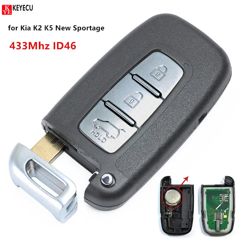 Keyecu новый 3 кнопки без ключа смарт-пульт дистанционного управления брелок 433 МГц