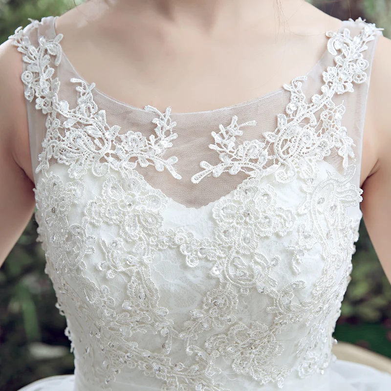 2016 Новая мода принцесса Кружева Винтаж свадебное платье кружева фея