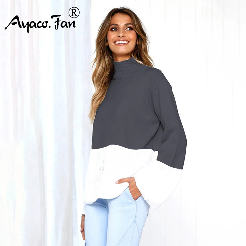 2019 Рождественский зимний толстый свитер женский пэчворк корейский стиль