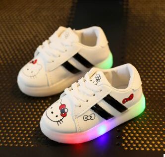 YPYUNA Children Shoes With Light LED Girls Kids Soft For Boys Sneakers Chaussure Led Enfant Glowing | Детская одежда и обувь