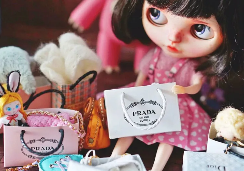 Модная Бумажная Сумка для покупок кукла 1/6 для bjd, barbi, blyth кукла аксессуары для куклы