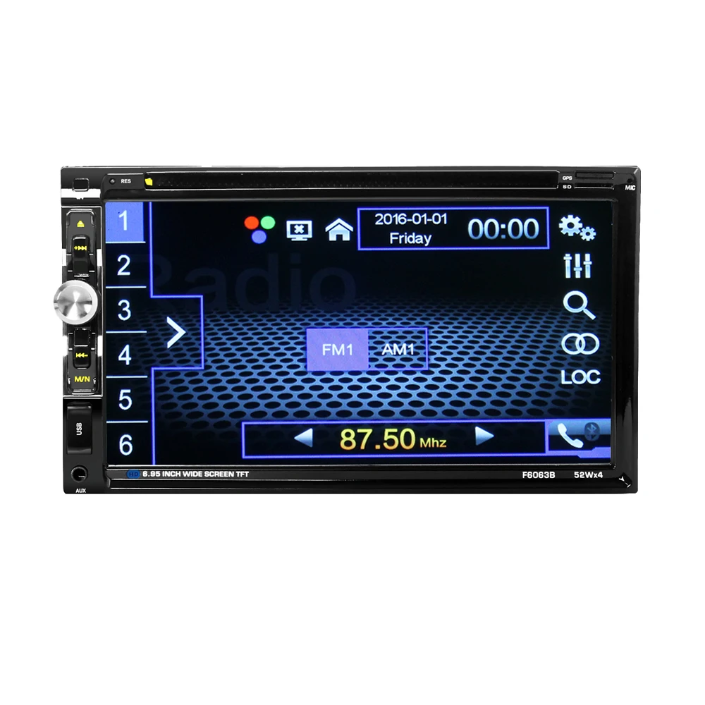 6063B Универсальный 2 Din Автомобильный dvd плеер 6 95 &quotАвтомобильный Авторадио