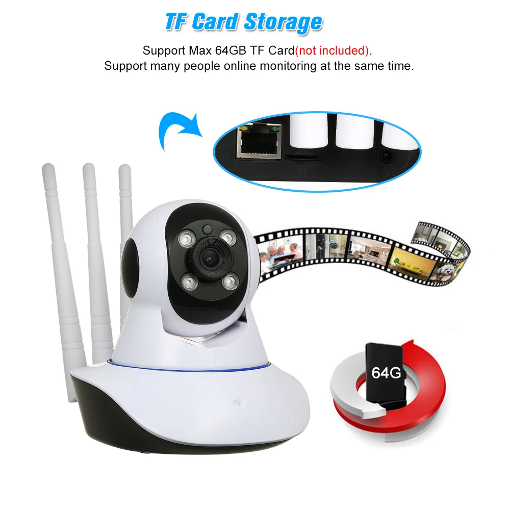 HD 720P IP облачная камера CCTV охранная сеть PTZ поддержка облачного хранилища P2P ночное