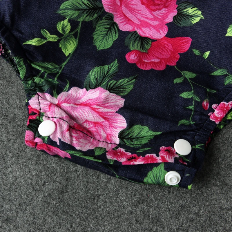 Комбинезон с длинным рукавом и цветочным принтом для новорожденных девочек |