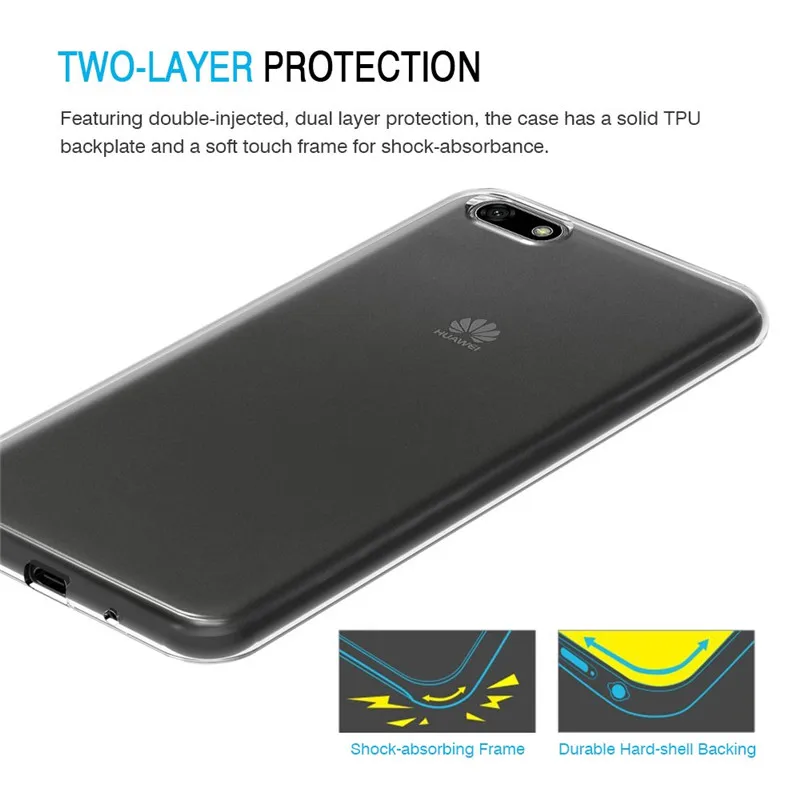 Huawei Y5 Lite 2018 чехол Прозрачная мягкая силиконовая Задняя накладка из ТПУ для