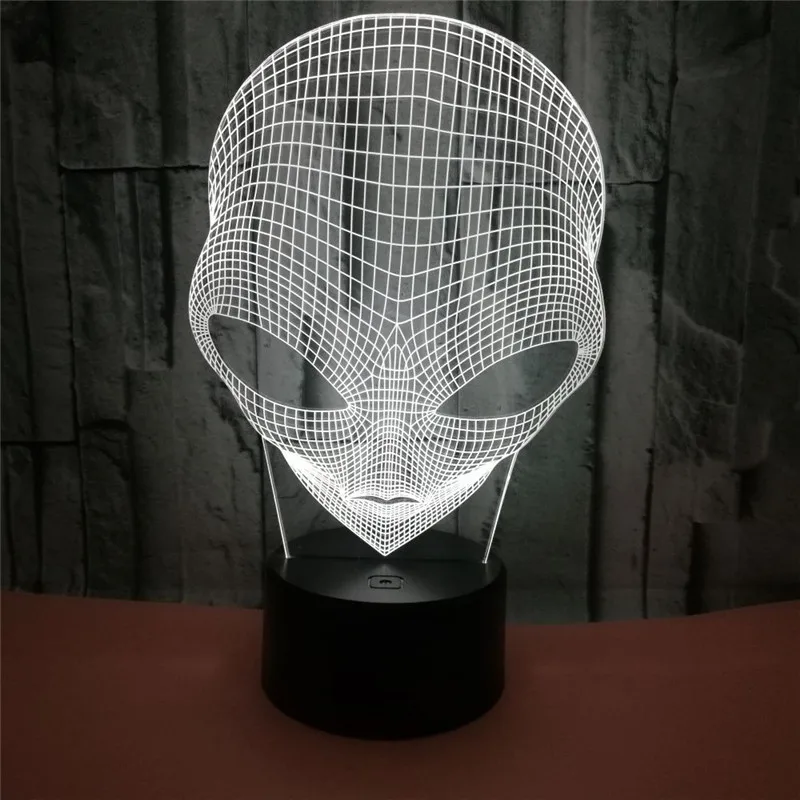 3D светодиодный ночсветильник с большими глазами планеты инопланетянин экшн