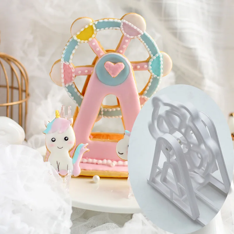 Sugarcraft 3 шт колесо обозрения пластиковый резак для помадки торта Формы печенья