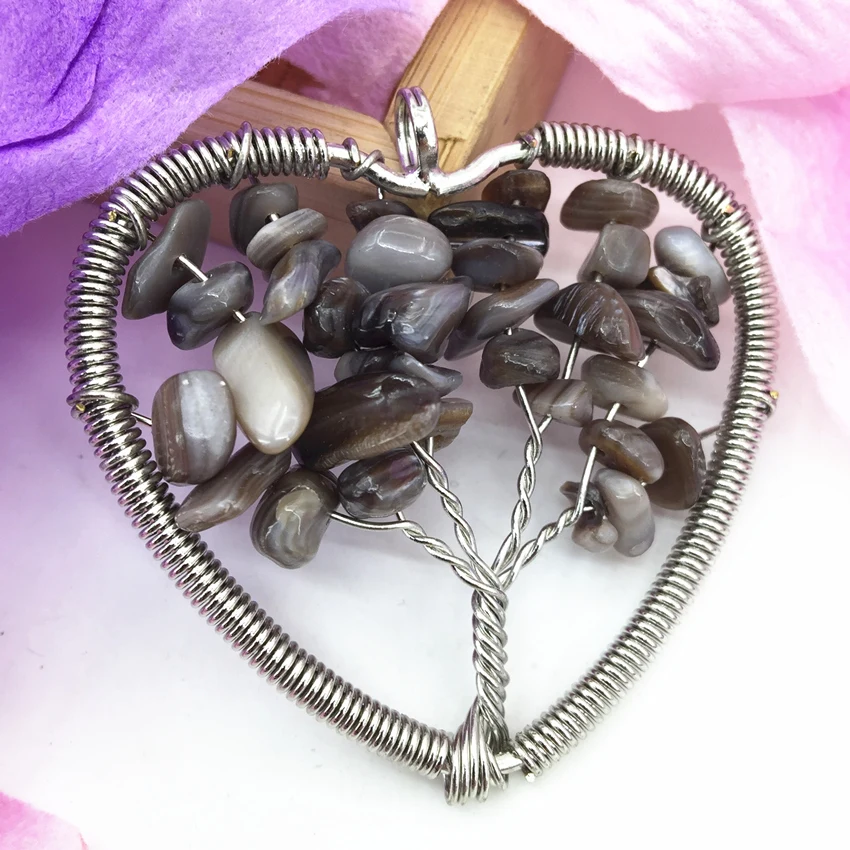 6 стилей подвески для женщин 50 мм проволока обмотка дерево жизнь сердце кулон