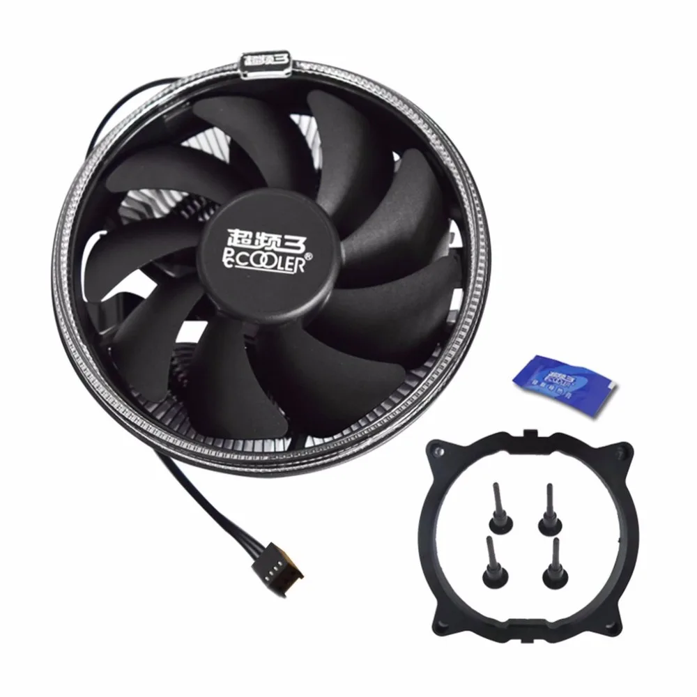 Pccooler 12 см 4pin ШИМ тихий охлаждающий вентилятор для процессора со светодиодной
