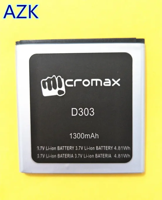 AZK новый высококачественный D303 1300mAh литий ионный аккумулятор для Micromax мобильный