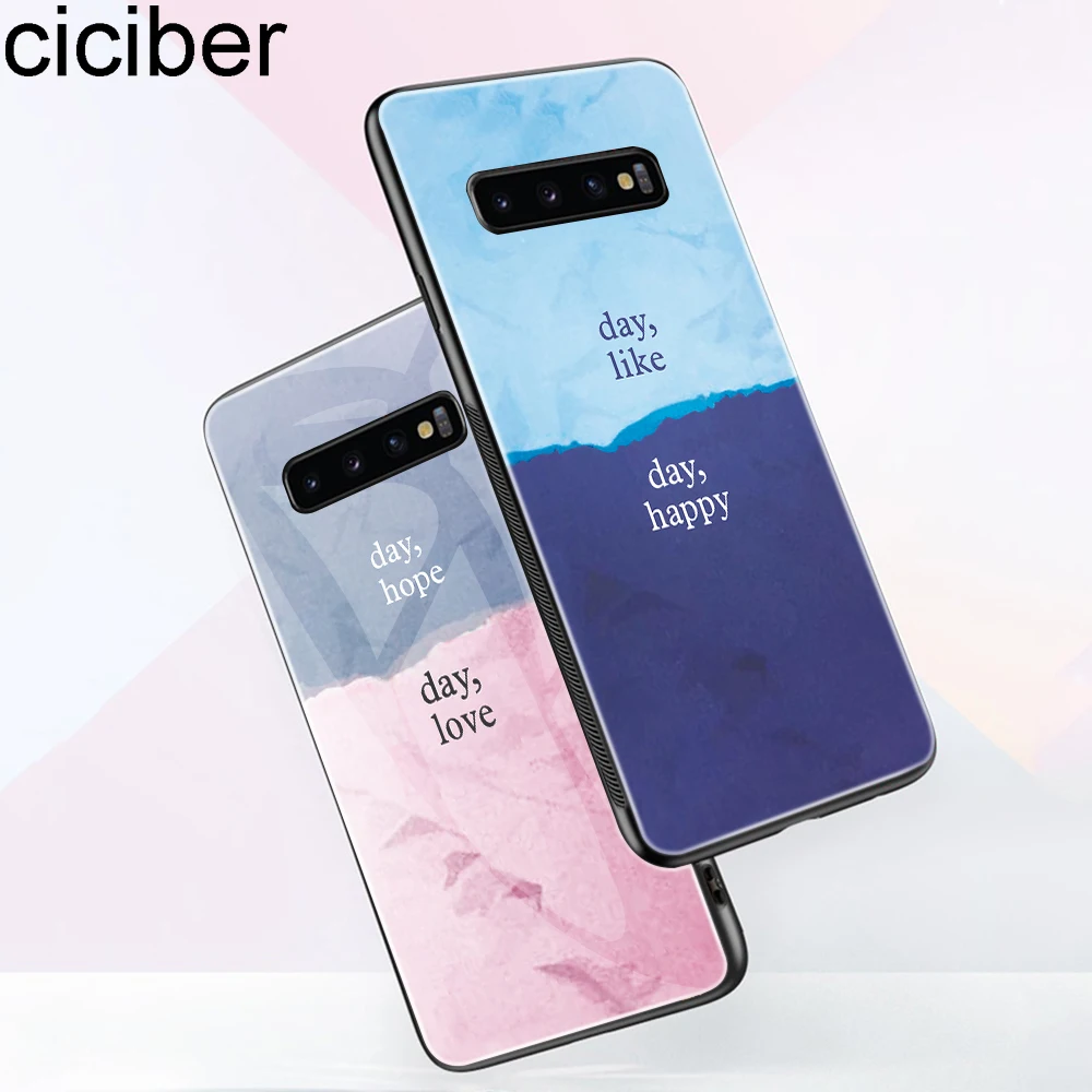 Ciciber чехол для телефона из закаленного стекла samsung Galaxy S10 + S10e Plus Lite Жесткий Чехол