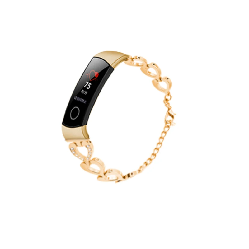 Браслет honor Band 4, металлический ремешок на запястье для huawei honor band 4, браслет в форме сердца, подарок, женские браслеты