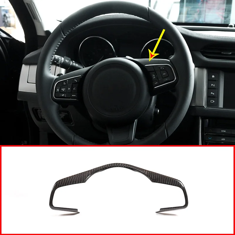 

Автомобильное рулевое колесо из натурального углеродного волокна, декоративная рамка, отделка, Аксессуары для Jaguar XE XF F-Pace f pace E-PACE 2016-2017