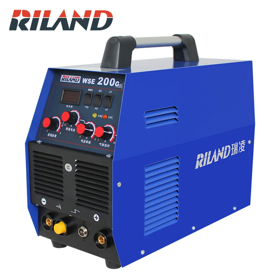 RILAND WSE200G AC/DC квадратная волна аргонно-дуговой сварки из нержавеющей стали сварочный аппарат алюминиевый TIG сварочный аппарат 220 В