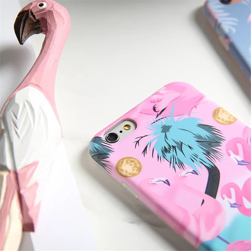 NPHACC Fashion Soft IMD Colorful Flamingo Case Cover For iphone 6S 6 7 7Plus 8 plusCute Cartoon Animal Ostrich Phone Cases HOT |