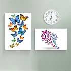Настенное художественное полотно, печатный постер, абстрактная цветочная картина с бабочками на холсте, картина для гостиной, украшение