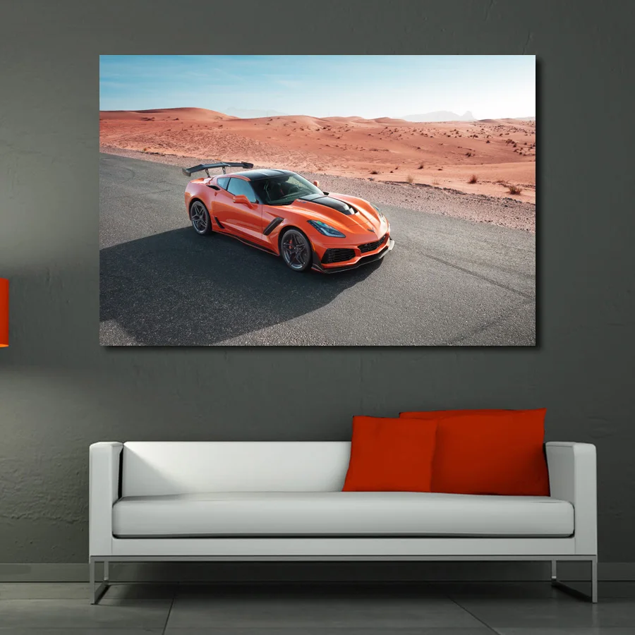 Картина на холсте с транспортными средствами спортивный автомобиль Corvette ZR1