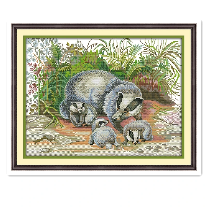 Набор для вышивки крестиком из ткани Барсук | Дом и сад