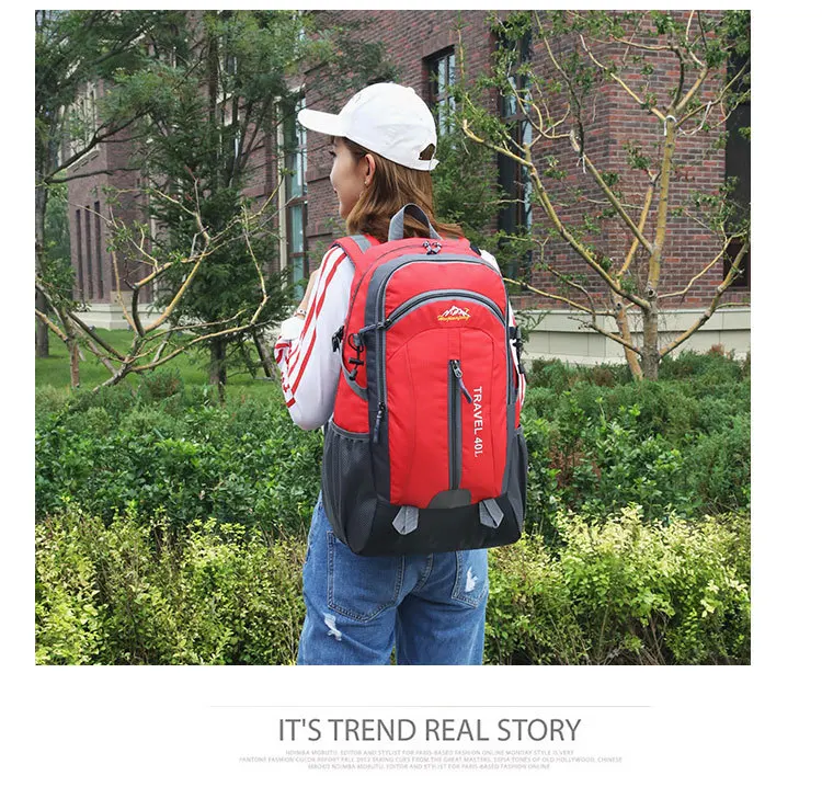 40L Waterproof Backpack Hiking Bag Cycling Climbing Backpack Travel Outdoor Bags Men Women USB Charge Anti Theft Sports Bag