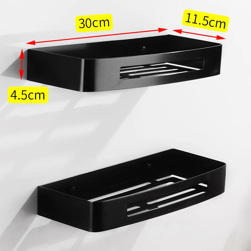 Полка для ванной комнаты Органайзер черная угловая полка из нержавеющей стали