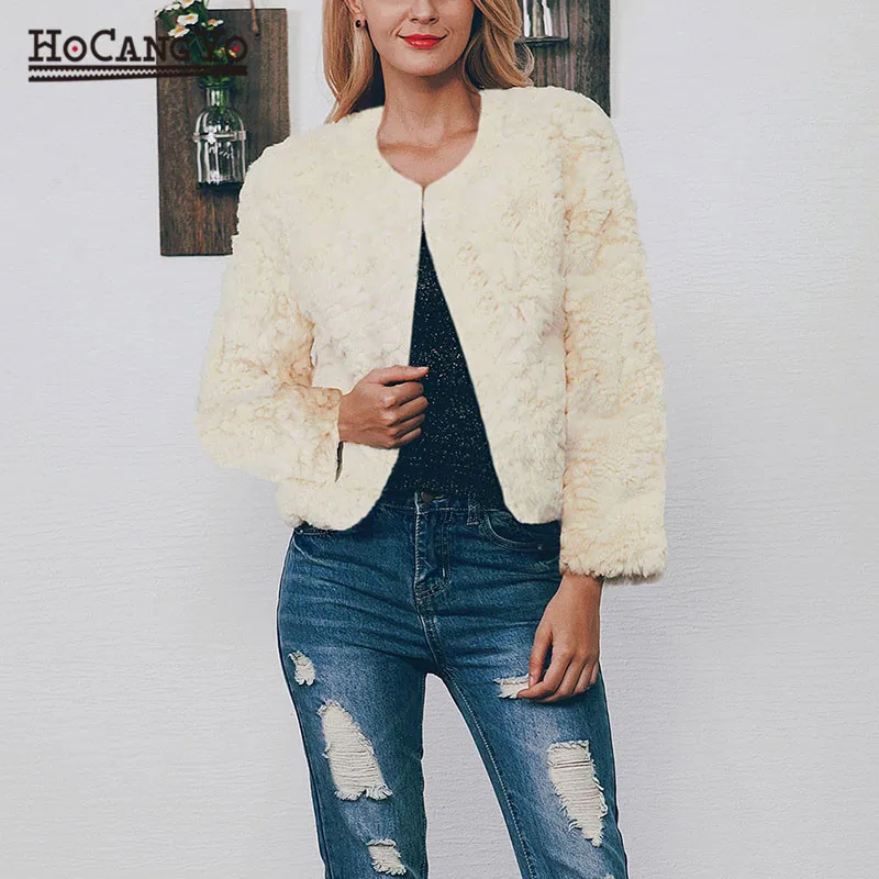 Новинка женское меховое пальто зимнее плюс размер 3XL на пуговицах Обрезанное