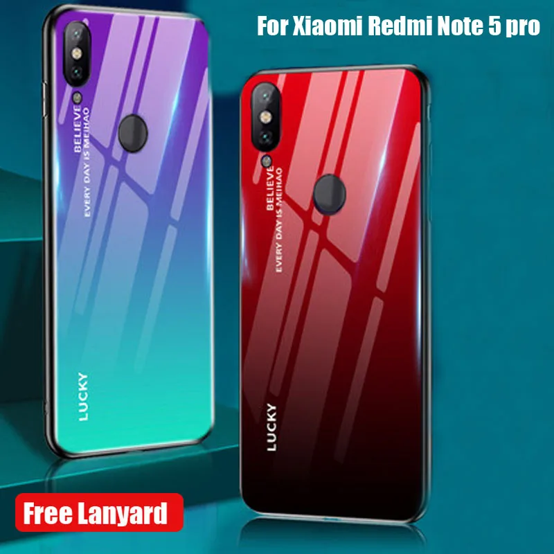 Чехол для Xiaomi Redmi Note 5 Pro чехол на заднюю панель телефона градиентный из