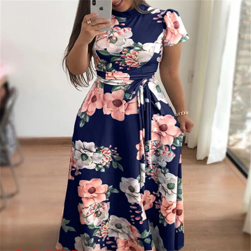 B Style Boho Женская одежда длинное платье Вечерние пляжные сарафаны женские короткие платья с цветочным принтом женские летние платья с цветочным принтом длиной до щиколотки - Цвет: B Style