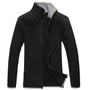 

autumn new arrive zipper-up sweater cotton male stand collar high quality outerwear with hood plus size M L XL XXL3XL4XL5Xl 6XL