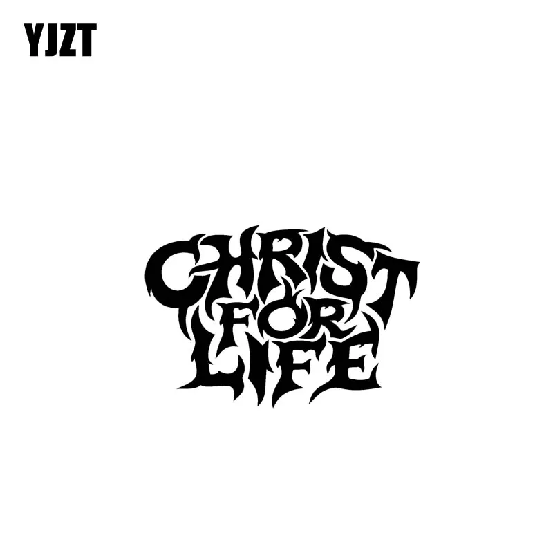 

YJZT 17.8CM*11.9CM CHRIST FOR LIFE JESUS Vinyl Car Motorcycle Sticker Decals Black/Silver C13-000228