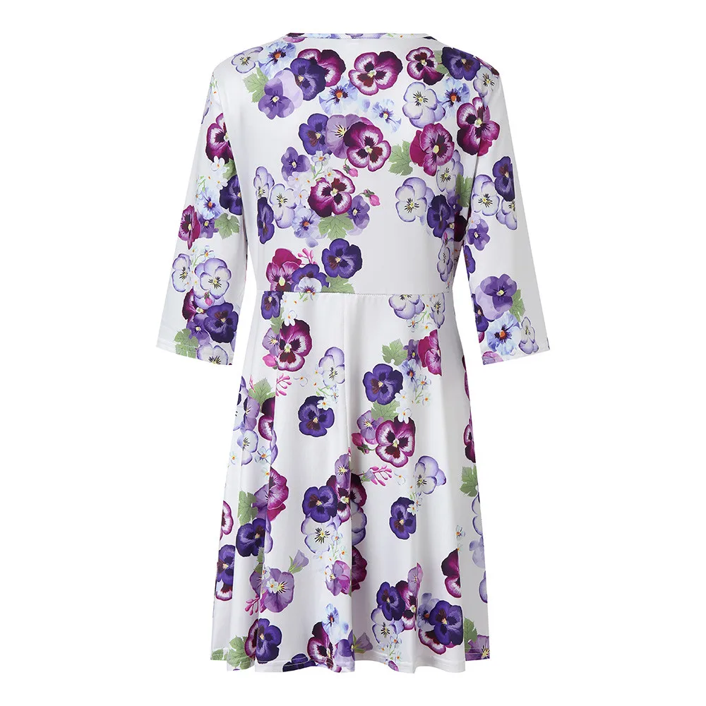 Women clothing maternity dress ropa de mujer Pregnant Leopart Floral Midi Tea Dress Maternity Photography Nursing Dress