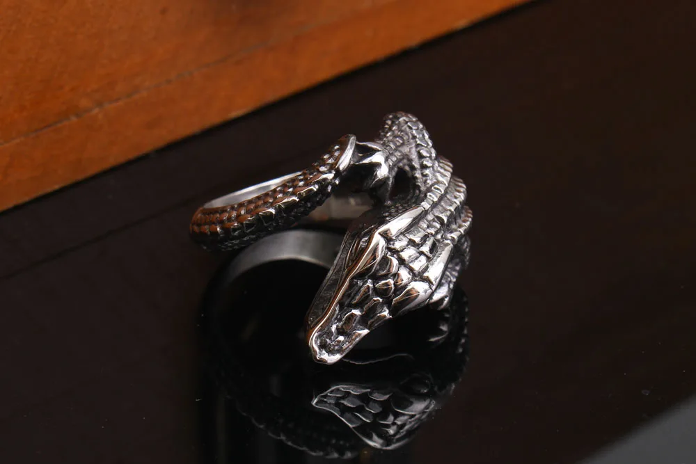 Mi men g крокодил мужские кольца из нержавеющей стали кольцо в стиле панк