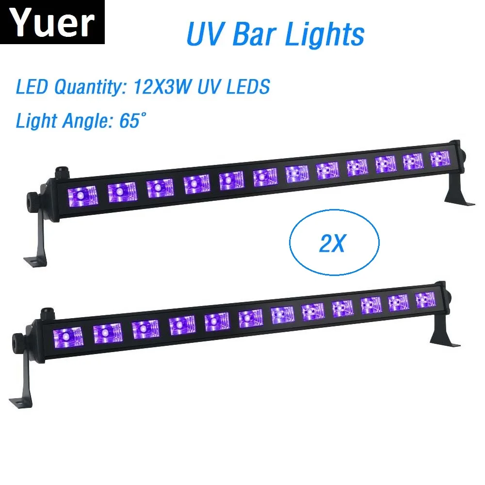 UV Stage Lights 12X3W Violet Led Bar Laser Projection Lighting Party Club Disco Light For Christmas Holiday Stage Effect Lights