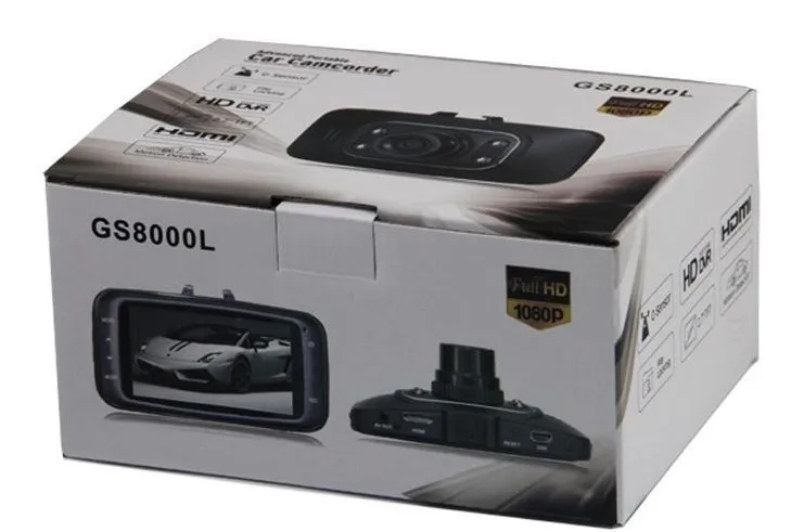 Full HD 1080 P Видеорегистраторы для автомобилей GS8000L автомобиля Камера 2," видео Регистраторы Dash Cam Ночное видение регистратор DashCam