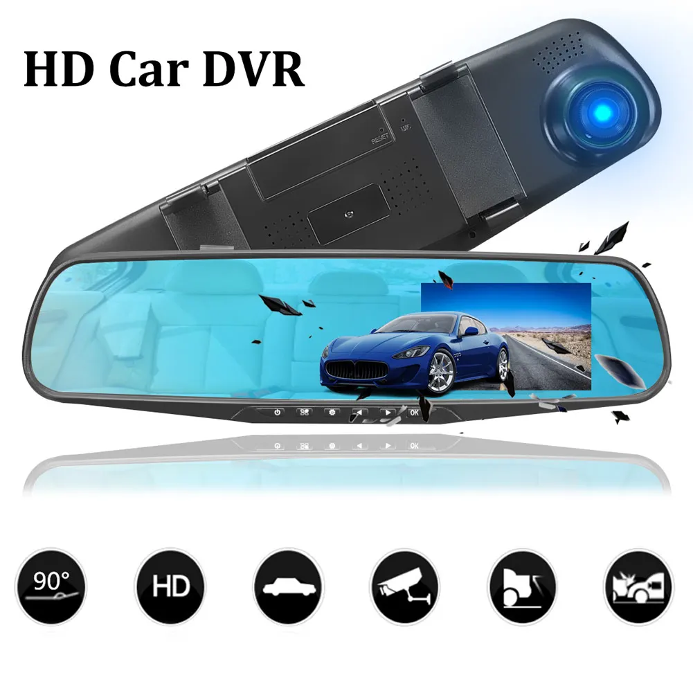 2 8 &quot1080 P HD Автомобильный видеорегистратор камера зеркало заднего вида цифровой