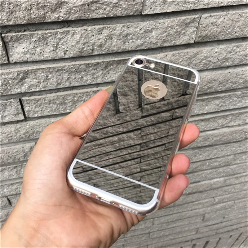 Silicone Mirror Case for iPhone 6 s 6S X 10 7 Plus 8 XR XS Max 5 5S 5SE 6Plus 6SPlus 7Plus 8Plus Cell Phone thin Cover |