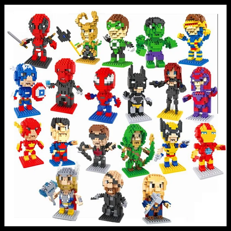 Маленькие блоки супер герой Строительные кирпичи Человек-паук Игрушечная модель