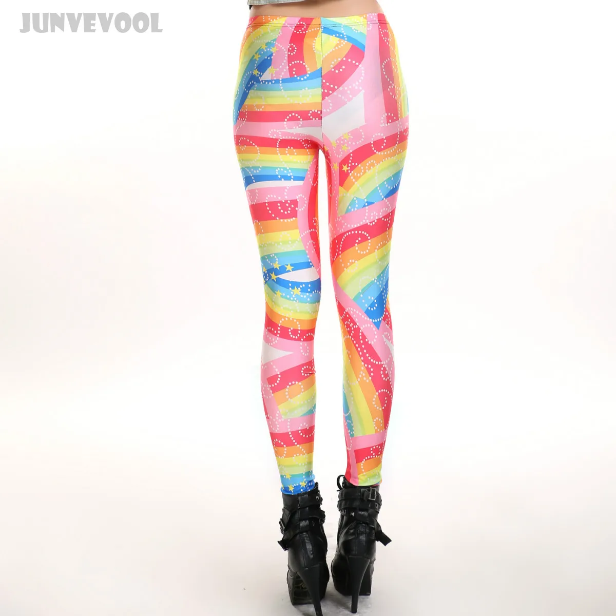Узкие брюки дышащий 3D Радуга Леггинсы для женщин Цвет ful смешивания бесшовные