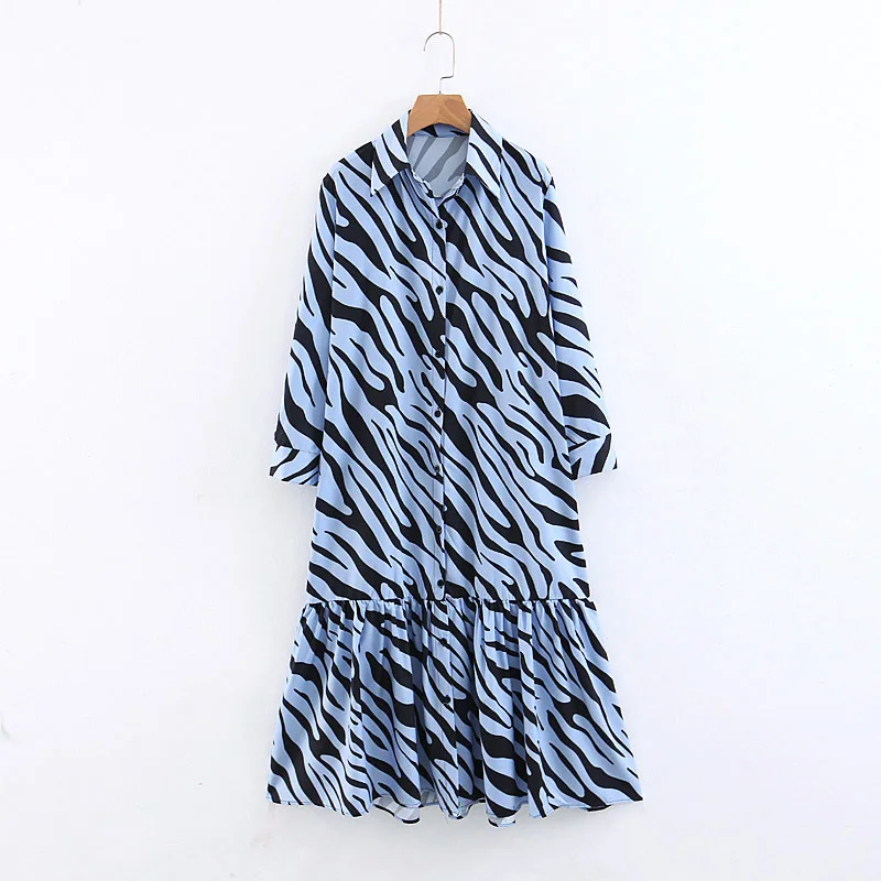 В винтажном стиле с принтом Зебра миди платье для женщин из кусков
