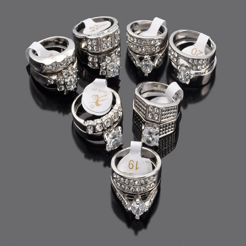 Wholesale 5x Lots Clear Cubic Zircon CZ Women Wedding Bridal Rings | Украшения и аксессуары