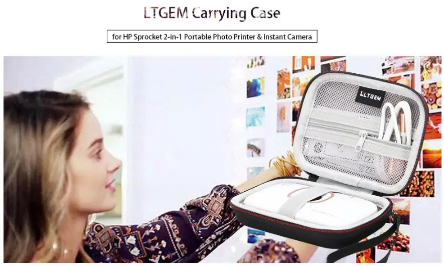 LTGEM Сумка для планшета EVA для hp звездочки 2-в-1 Портативный фотопринтер& Фотоаппарат моментальной печати путешествия защитный чехол-сумка для хранения