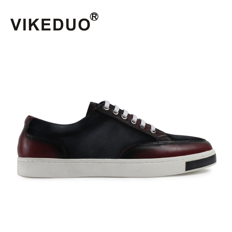 Мужская кожаная обувь Vikeduo однотонная спортивная ручной работы на плоской