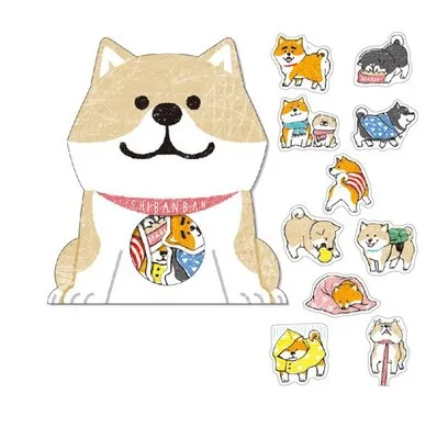 30 шт./упак. с милой собачкой Косплей Shiba «Лисья Секретная служба»(Inu Акита Хаски этикетка наклейки декоративные канцелярские наклейки Скрапбукинг DIY дневник альбом ярлыком - Цвет: Light brown puppy
